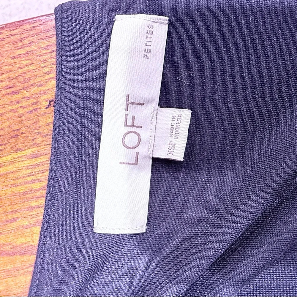 LOFT Blue Asymmetrical Wrap Dress EUC - Picture 3 of 3